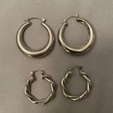 Princess Polly Silver Hoop Earrings Photo 0