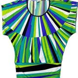 Trina Turk  Swim Cover Up Women's Size Small Blue Green Purple Tunic Colorful Photo 0