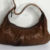 Kate Landry Two Toned Brown Leather Hobo Handbag Shoulder Bag Purse Photo 0