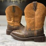 Justin Boots Justin Women Size 9B GY9530 Starlina 11" Tan Frenzy Square Toe Western Boot Photo 0