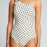 Kate Spade one shoulder buckle polka dot print one piece swimsuit Photo 0