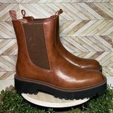Dream Paris DREAM PAIRS Lug Sole Slip On Brown Chelsea Boots Vegan Leather Y2K Photo 0