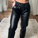 Stella Luce High Rise Leather Joggers Photo 0