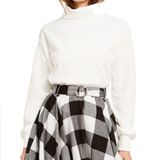 Bar III White Long Sleeve Turtle Neck Sweater Size: Small Photo 0