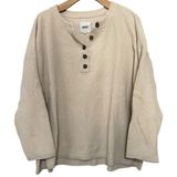 Aerie  Women’s Size L Natural Cotton Knit Henley Pullover Sweater Photo 0