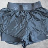 Alo Yoga Alo High Waist Layered Nylon Shorts Photo 0
