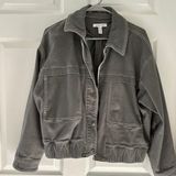 Peace Love World Gray Denim Jacket Photo 0