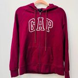 Gap Womens Fleece Arch Logo Full Zip Hoodie sz Large  purplish maroon Photo 0