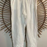 Calypso St. Barth Women’s  White Embroidered Linen Pants Lace Trim M Beach Resort Photo 0