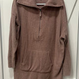 Barefoot Dreams  Womens Sweater 2XL Half Zip Pink Cozy Chic Pullover Tunic Sherpa Photo 0