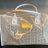 Trina Turk PVC Vinyl White Clear Beach Tote Bag Photo 0