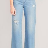 Old Navy Curvy Extra High-Waisted Cut-Off Wide-Leg Jeans Photo 0