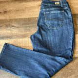 Lee  Blue Straight Mid-Rise Denim Jeans Size 16 long Photo 0