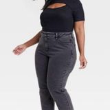 Ava & Viv Women's High-Rise Cropped Slim Straight Jeans - Photo 0