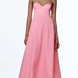 ZARA  pink poplin midi dress size XS Photo 0