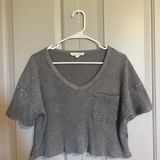 Hippie Rose Gray Cropped Shirt Photo 0