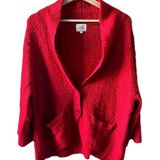 ECI New York Red XL fuzzy plunge cardigan Photo 0