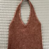 Crop Halter Top Brown Photo 0