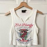 Ed Hardy We hardy x urban outfitters white baby tee Photo 0
