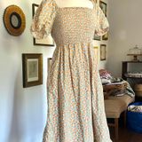 J.Crew peach Puff Sleeve Cotton Midi Dress Photo 0