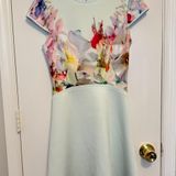 Ted Baker Rivana Skater Dress in Mint/Floral Size 1 Photo 0