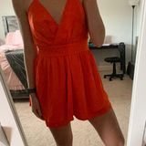 Miss Avenue Orange Romper Dress Photo 0