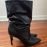 Schutz slouchy snakeskin embossed leather pull on Ashlee stiletto boots Photo 0