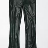 American Eagle AE vegan leather hunter green bootcut pants Photo 0