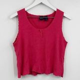 American Vintage Vintage Y2K Pink Cropped Cottagecore Tank Top Size Large Early 2000s Photo 0