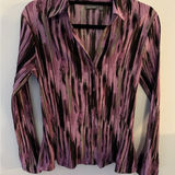 Apt. 9 Y2K  Blouse Purple Stretch Button Up Bratz Doll Hippie Flare Sleeve Large Photo 0