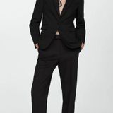 Mango Straight suit pants with satin trim Photo 0