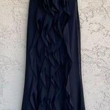 Vera Wang White by  Women’s Black Chiffon Strapless Bridesmaid Maxi Dress Size 4 Photo 0