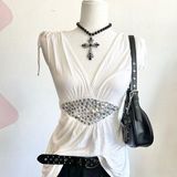 Vertigo Paris Y2K Babydoll Top, Y2K bling, Y2K Grunge, 2000s Fashion, Vintage, Medium Photo 0