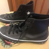 Converse One Star High Tops in Black Vegan Leather Photo 0
