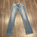 GRACE IN LA  embroidered Aztec trim boot cut jeans Photo 0