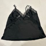 Victoria's Secret Victoria’s Secret Black Satin Lace Cami Top Women’s Size M Photo 0