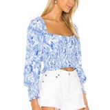 Faithfull the Brand Tie Dye Blue Top Photo 0