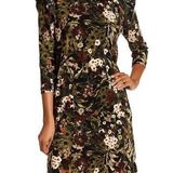 Philosophy Green Floral Ruffle Sleeve Dress Photo 0