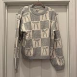 A New Day Sweater Grey Bows Photo 0