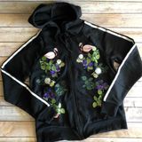 Cynthia Rowley Hoodie Embroidered Black Size S Photo 0