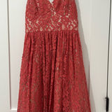 Eliza J last chance  knee length coral sleeveless lace cocktail dress Photo 0
