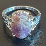 Elegant purple amethyst gemstone ring size 9 Silver Photo 0