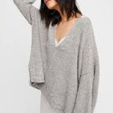 Free People  Take Me Over Chunky Oversize Sweater Gray Size XS / S Slouchy Photo 0