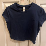 Alo Yoga  Navy Cropped Shirt Photo 0