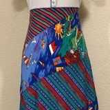 carole little Sport Petites Vintage 80s White Graphic Skirt Button Dress Photo 0