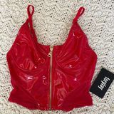 Forplay Zipper Front Corset Top Red (Small) Size is Photo 0