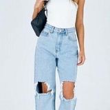 Princess Polly Oxford Mom Mid Wash Jeans Photo 0