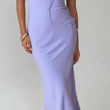 Princess Polly Emily maxi dress silky satin lavender purple Photo 0