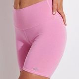 Alo Yoga Pink High Waisted Biker Shorts Photo 0