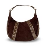 Genna De Rossi Vegan Suede Hobo Bag Brown Photo 0